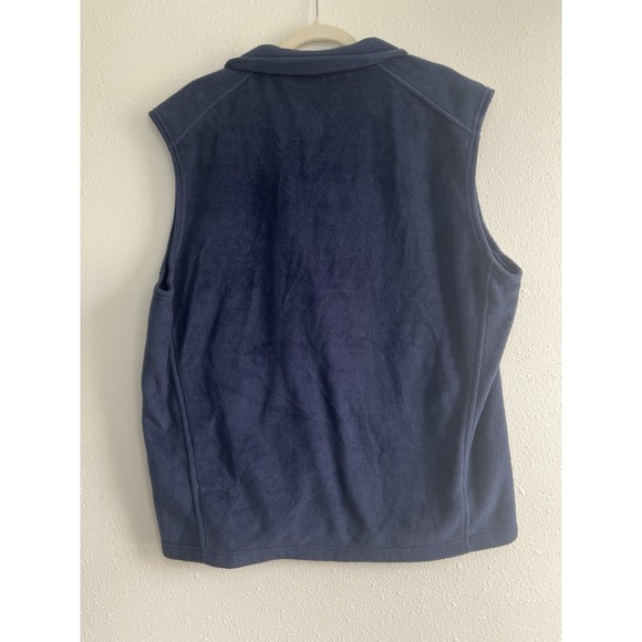 Columbia Mens Fleece Vest Navy Blue Full Zip Pockets Size L - Picture 2 of 6